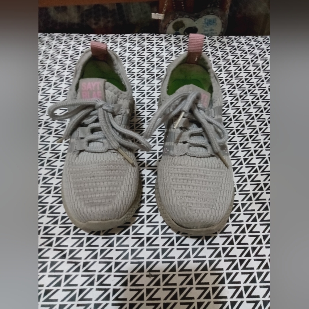 Kids Gray & Pink Sneakers